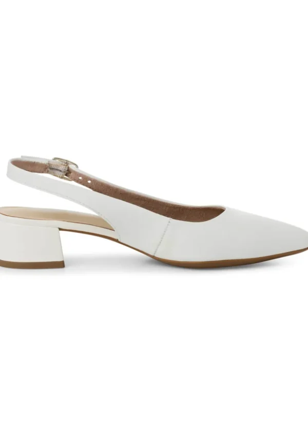 Tamaris Kaylee Slingback Leather Pumps White