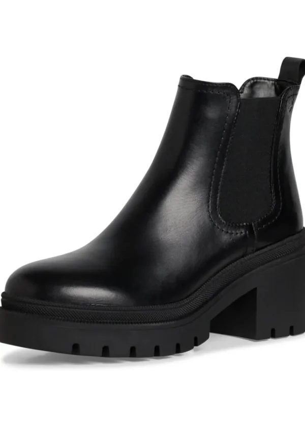 Tamaris Kim Leather Chelsea 80's Boots Black