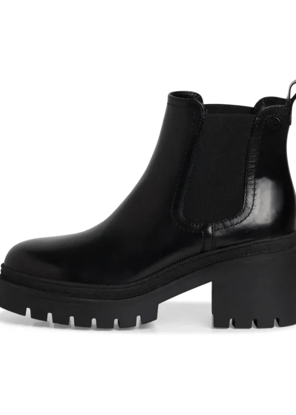 Tamaris Kim Leather Chelsea 80's Boots Black