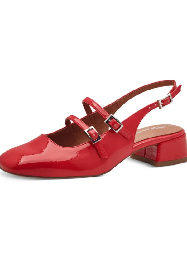 Tamaris Lana Patent 60's Pumps Red