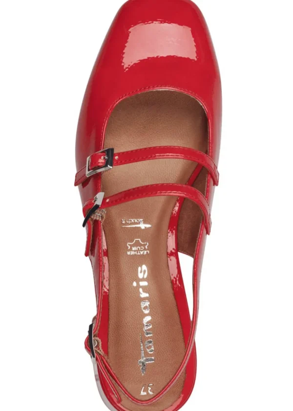 Tamaris Lana Patent 60's Pumps Red