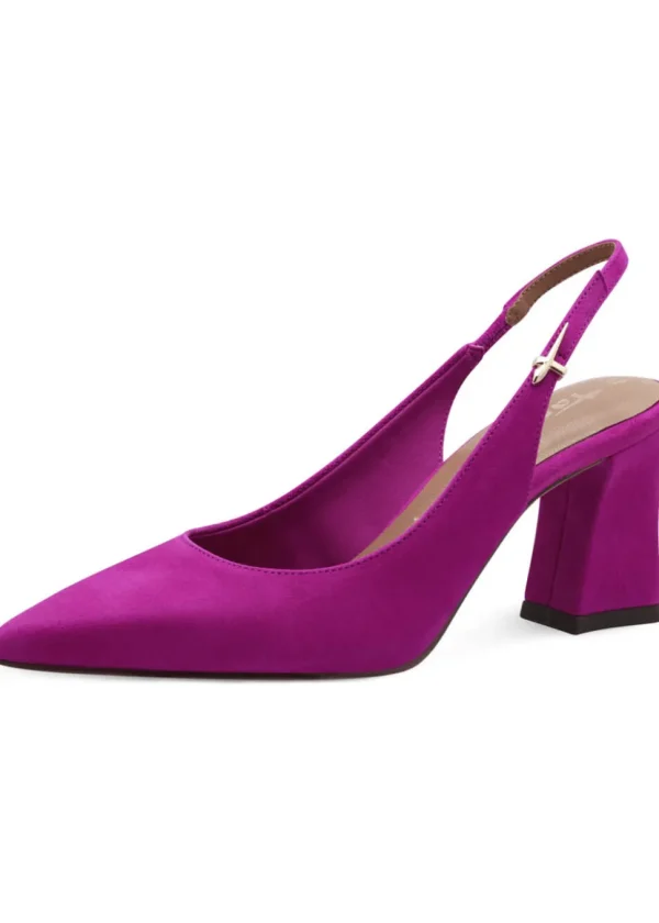 Tamaris Miranda Leather Slingback Pumps Dark Pink