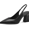 Tamaris Miranda Leather 60's Slingback Pumps Black