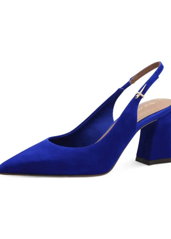 Tamaris Miranda Leather Slingback Pumps Royal Blue
