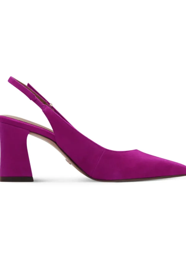 Tamaris Miranda Leather Slingback Pumps Dark Pink