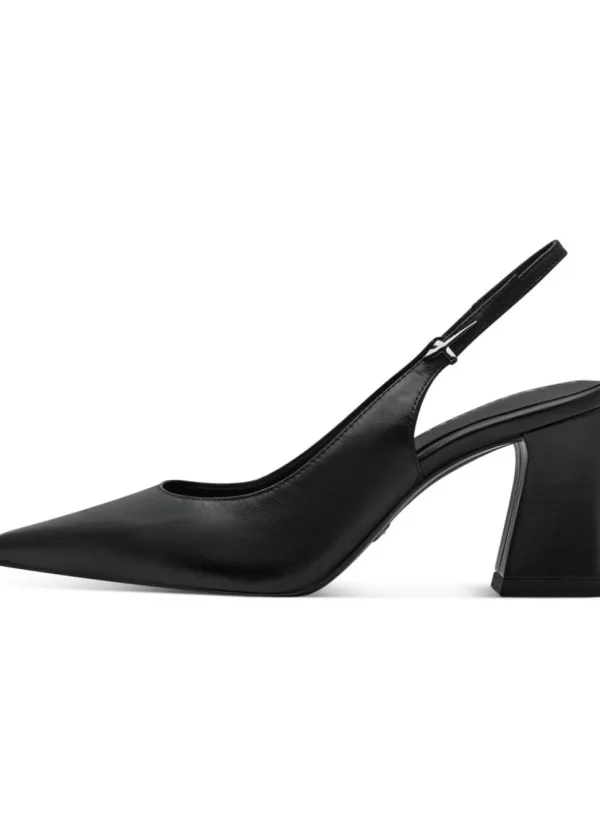 Tamaris Miranda Leather 60's Slingback Pumps Black