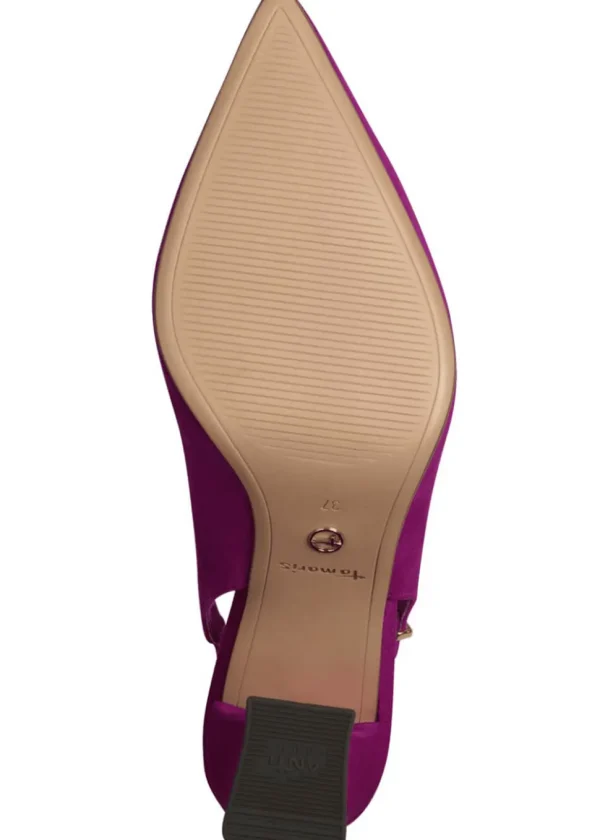 Tamaris Miranda Leather Slingback Pumps Dark Pink