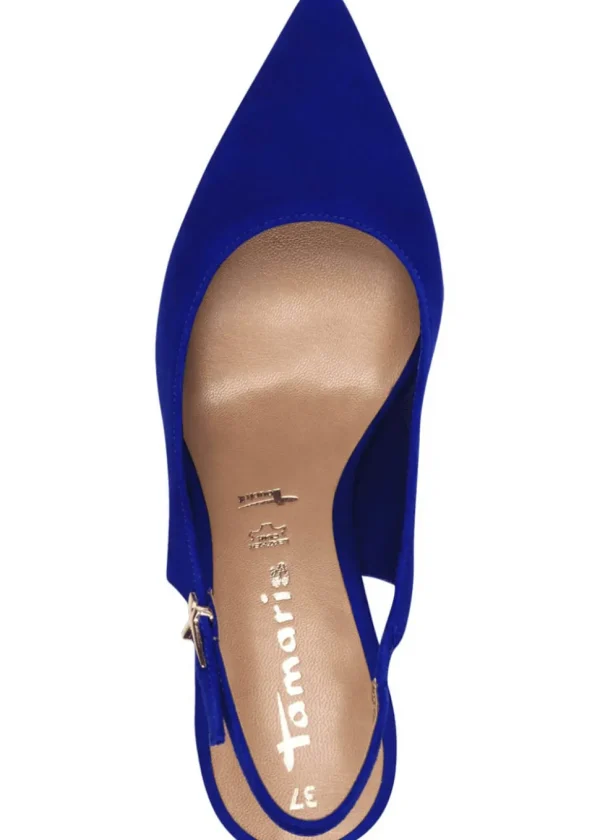 Tamaris Miranda Leather Slingback Pumps Royal Blue
