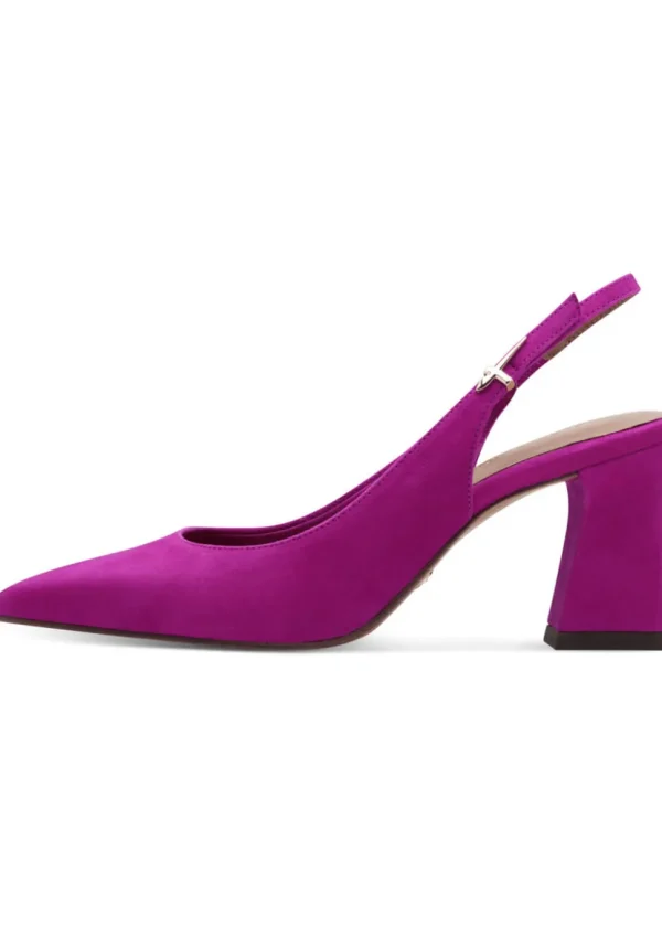 Tamaris Miranda Leather Slingback Pumps Dark Pink