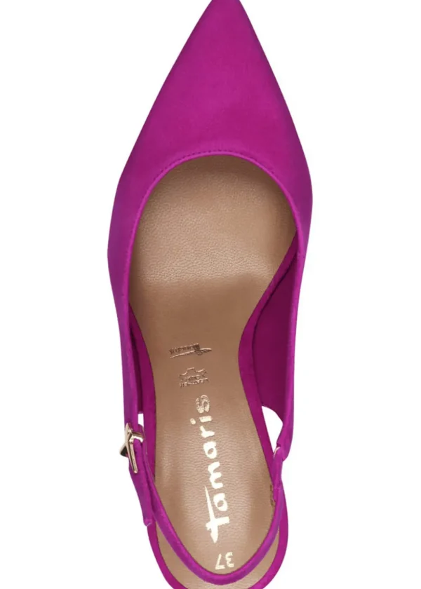 Tamaris Miranda Leather Slingback Pumps Dark Pink