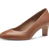 Tamaris Ruby 50's Leather Pumps Cognac