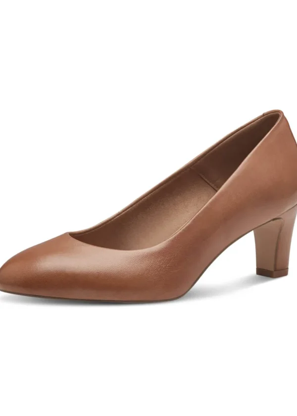 Tamaris Ruby 50's Leather Pumps Cognac