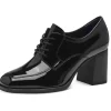 Tamaris Suzy Patent 60's Ankle Boots Black
