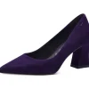 Tamaris Tess Suede Leather 80's Pumps Purple