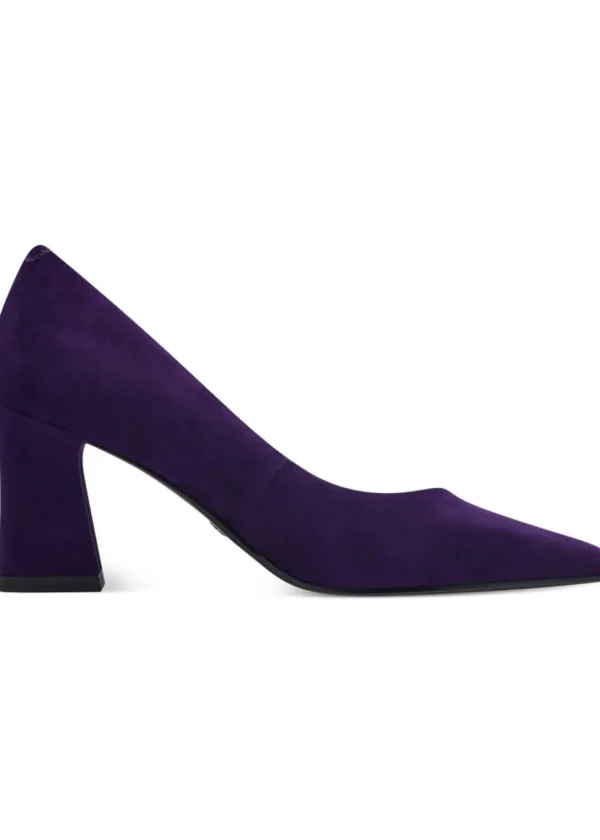 Tamaris Tess Suede Leather 80's Pumps Purple