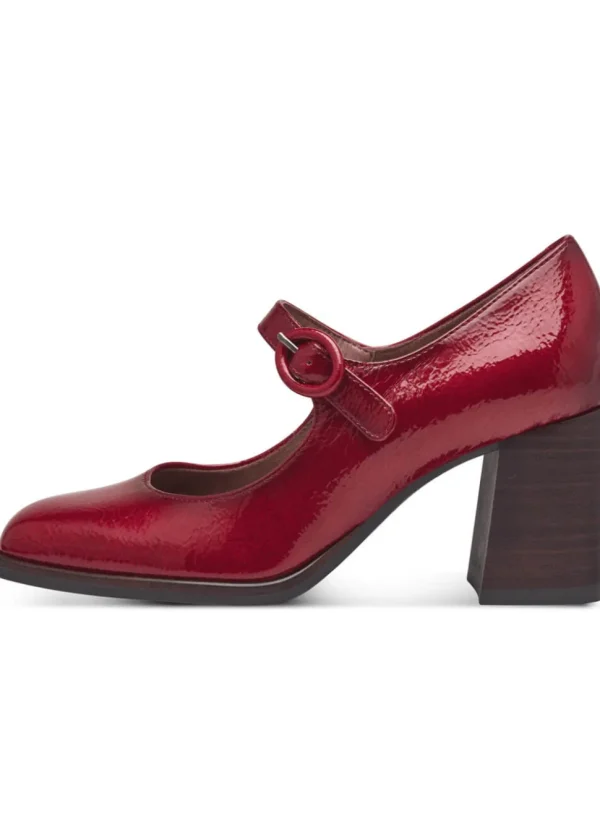 Tamaris Wanda Patent Vegan 60's Pumps Red