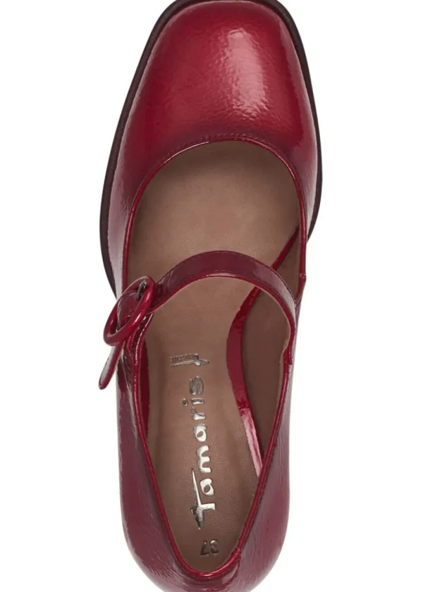 Tamaris Wanda Patent Vegan 60's Pumps Red