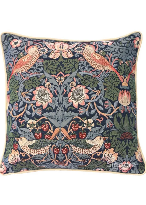 Tapestry Bags Morris Strawberry Thief Cushion Cover Blue