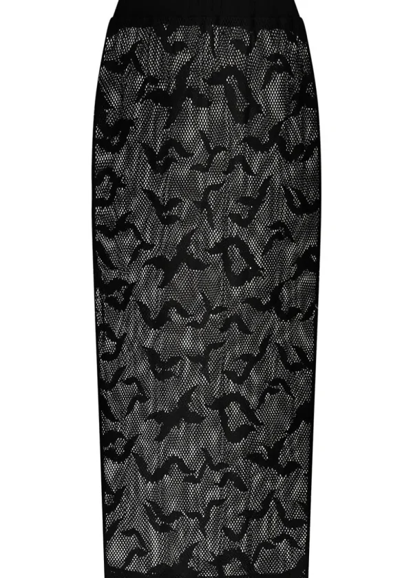 Third Identity Batcave Mesh Midi Skirt Black