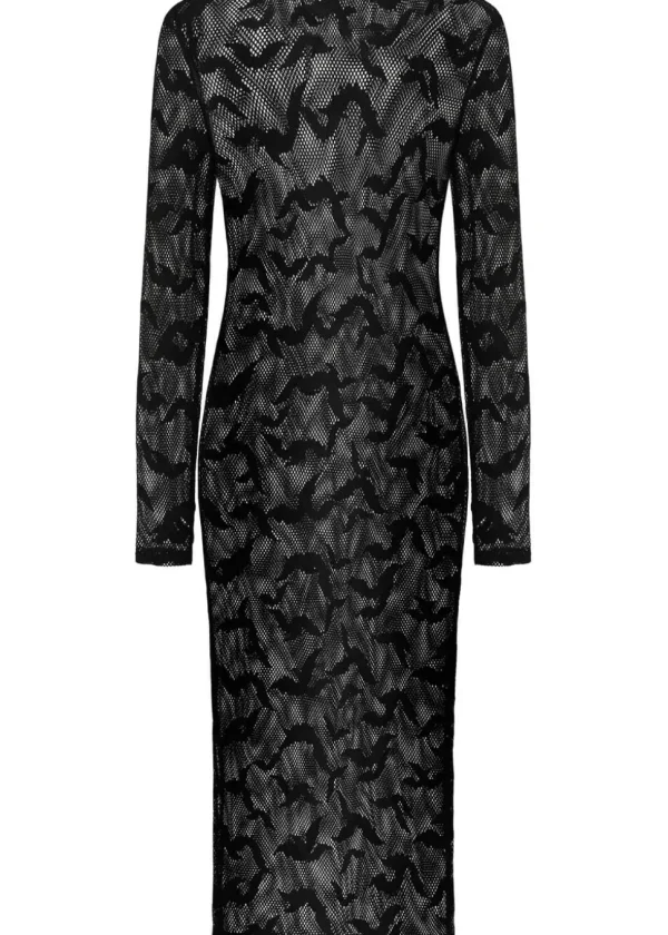 Third Identity Batcave Mesh Midi Dress Black