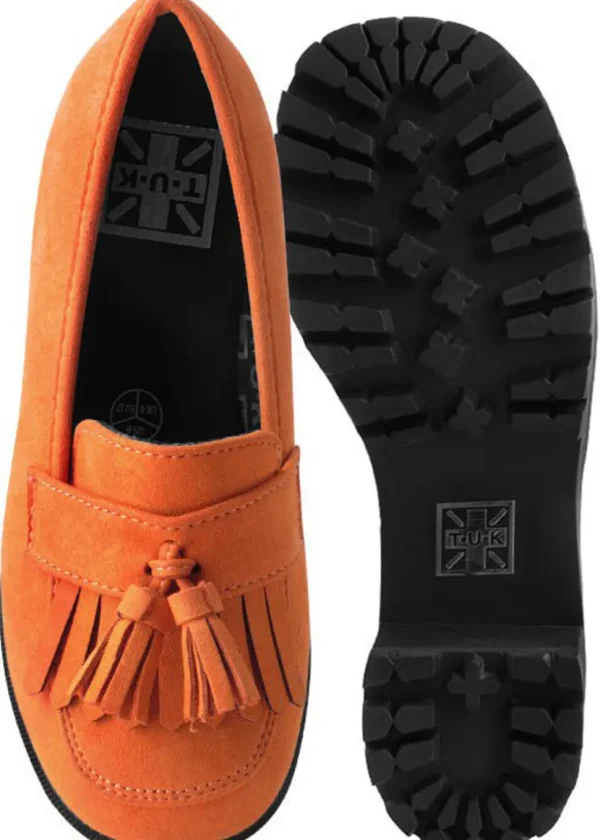 TUK Tassel Platform Loafers Orange