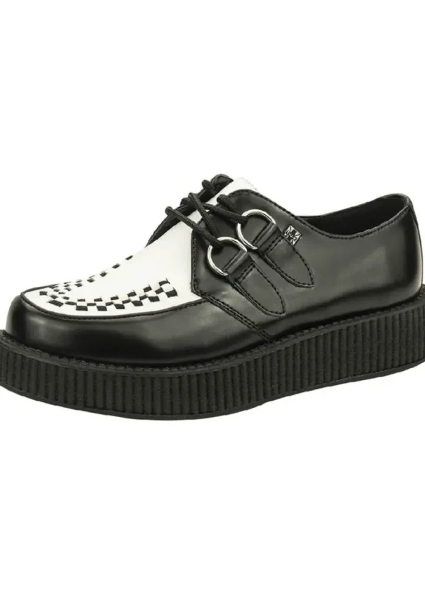 T.U.K Unisex Viva Lo Sole Creeper Leather Black White