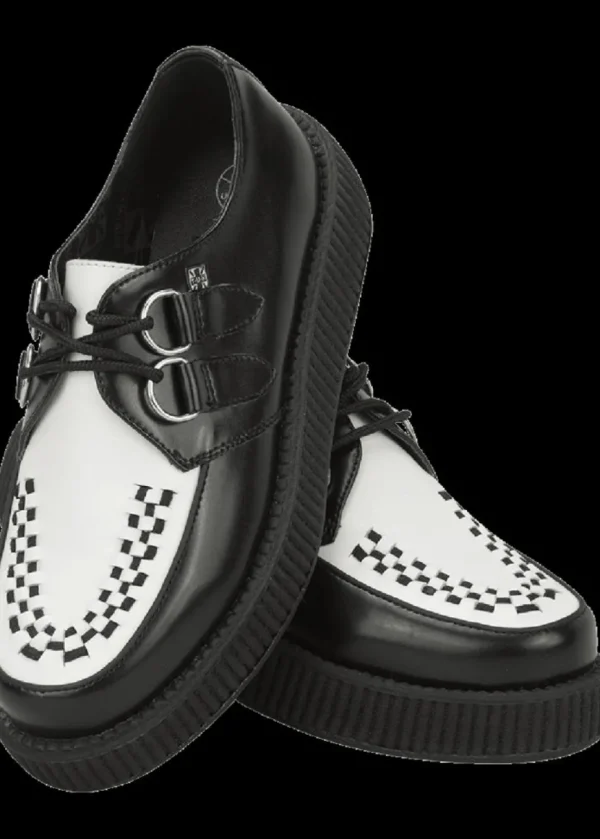 T.U.K Unisex Viva Lo Sole Creeper Leather Black White