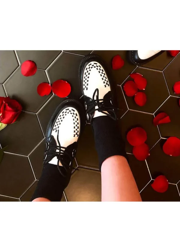 T.U.K Viva Hi Sole Leather Creepers Black White