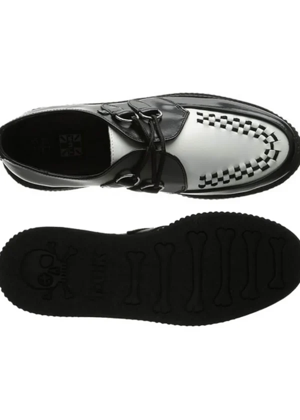 T.U.K Viva Hi Sole Leather Creepers Black White