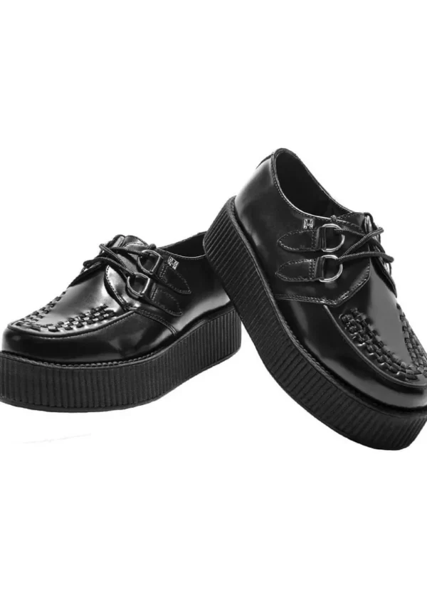 T.U.K Viva Hi Sole Leather Creepers Black