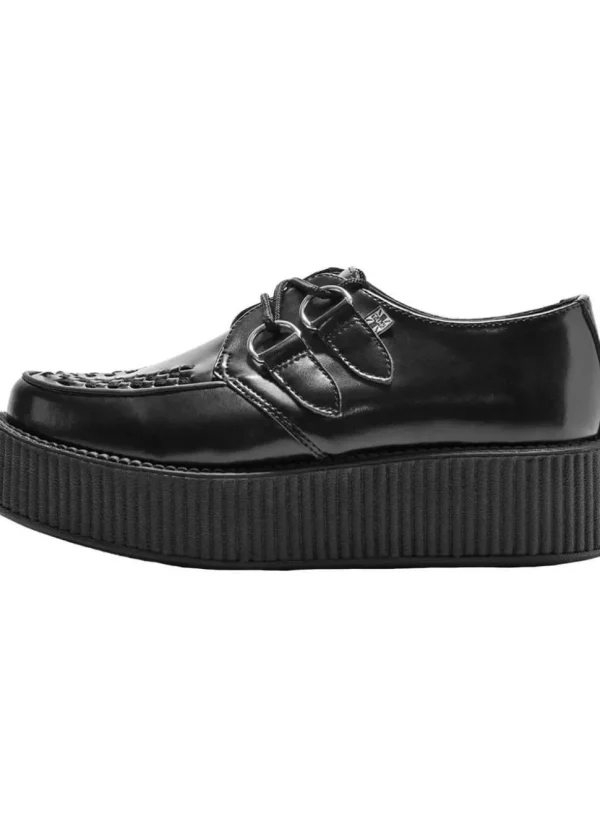 T.U.K Viva Hi Sole Leather Creepers Black