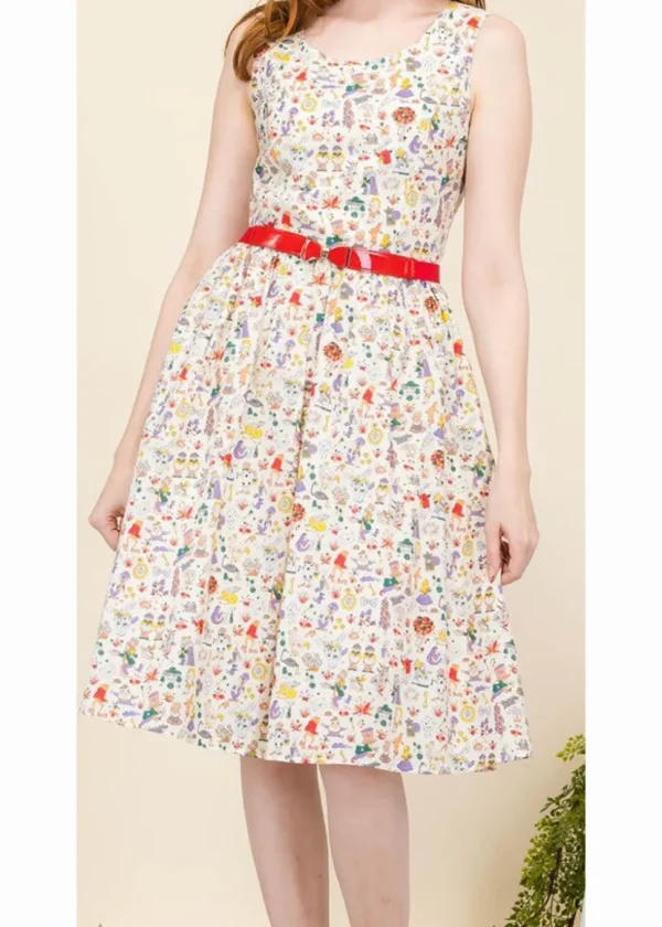 Tulip B Alice In Wonderland 50's Dress Ivory