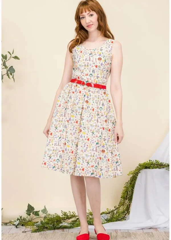 Tulip B Alice In Wonderland 50's Dress Ivory