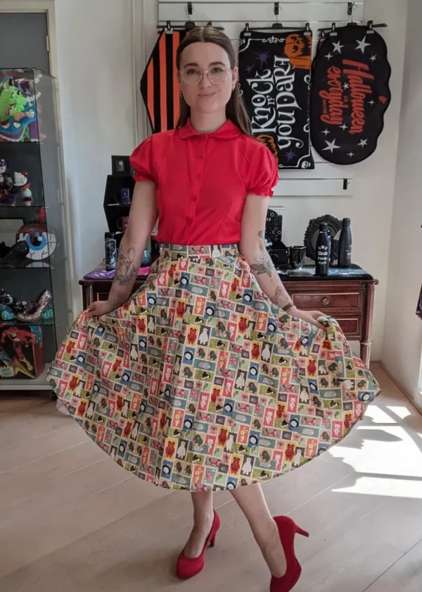 Tulip B Animal Stamps 50's Swing Skirt Multi