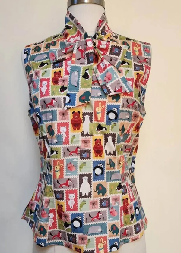 Tulip B Animal Stamps 50's Top Multi Coloured
