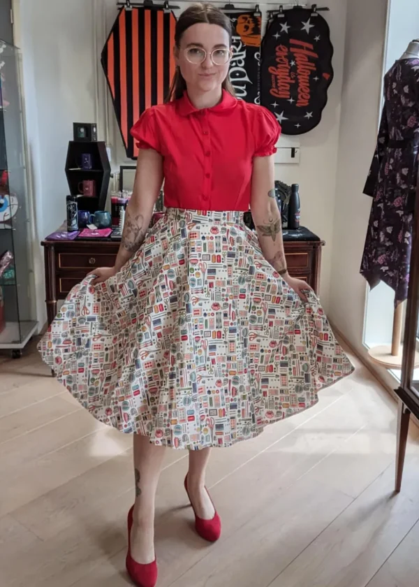 Tulip B Sewing Set 50's Swing Skirt White