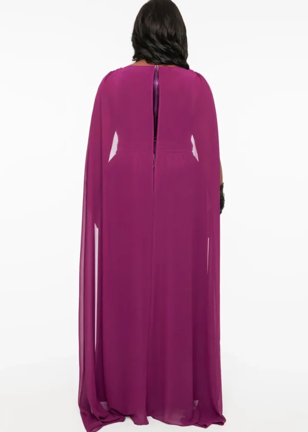 Unique Vintage Bats Cape Maxi Dress Purple