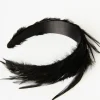 Unique Vintage Feather Flapper 20's Headband Black