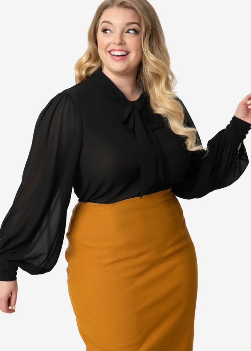 Unique Vintage Gwen 40's Blouse Black
