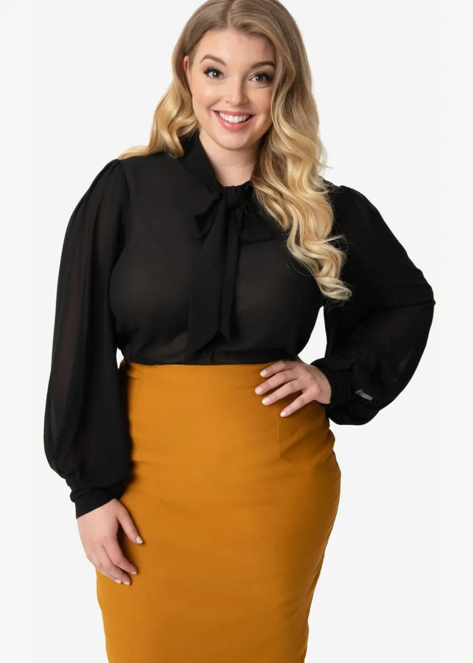 Unique Vintage Gwen 40's Blouse Black