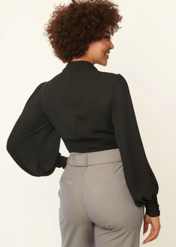 Unique Vintage Gwen 40's Blouse Black