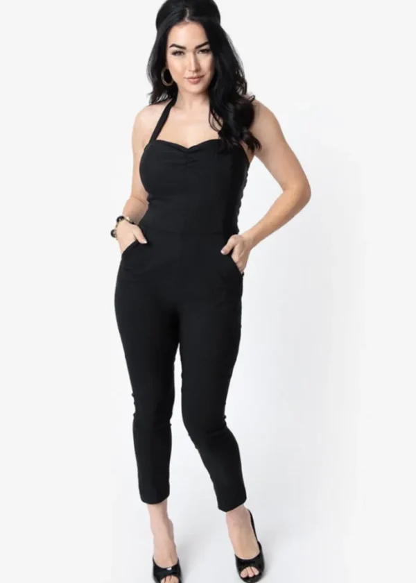 Unique Vintage Marcel Halter 50's Jumpsuit Black