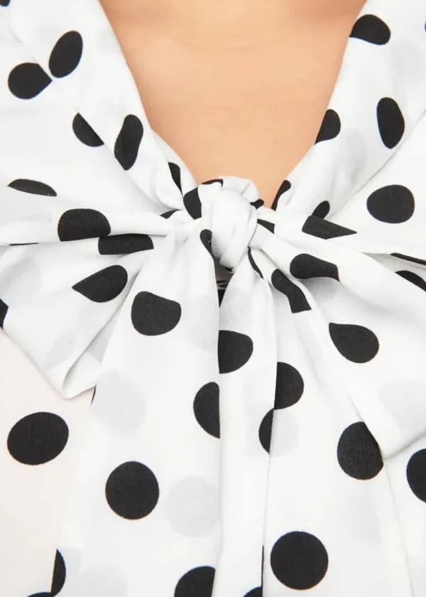 Unique Vintage Olivia Sheer Polkadot 50's Blouse White