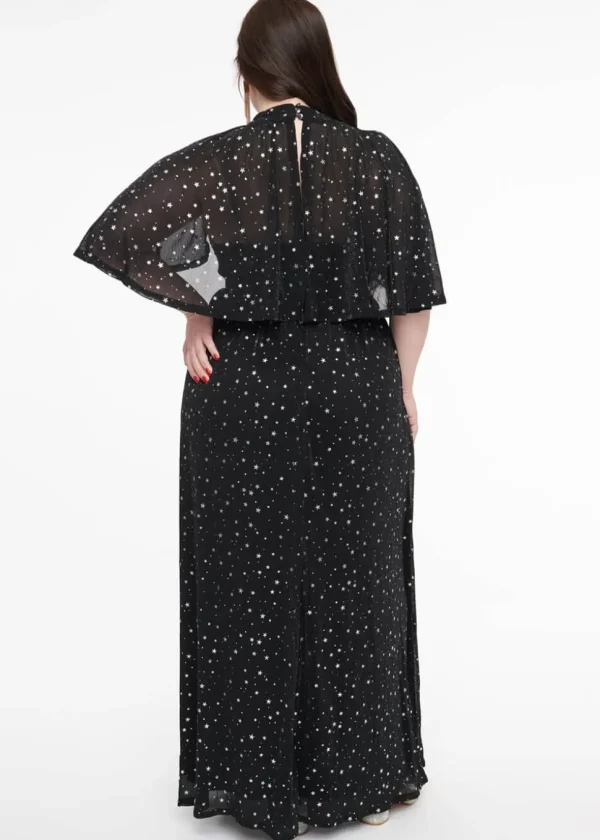 Unique Vintage Smak Parlour Shining Star Maxi Dress Black