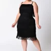 Unique Vintage Speakeasy 20's Flapper Dress Black
