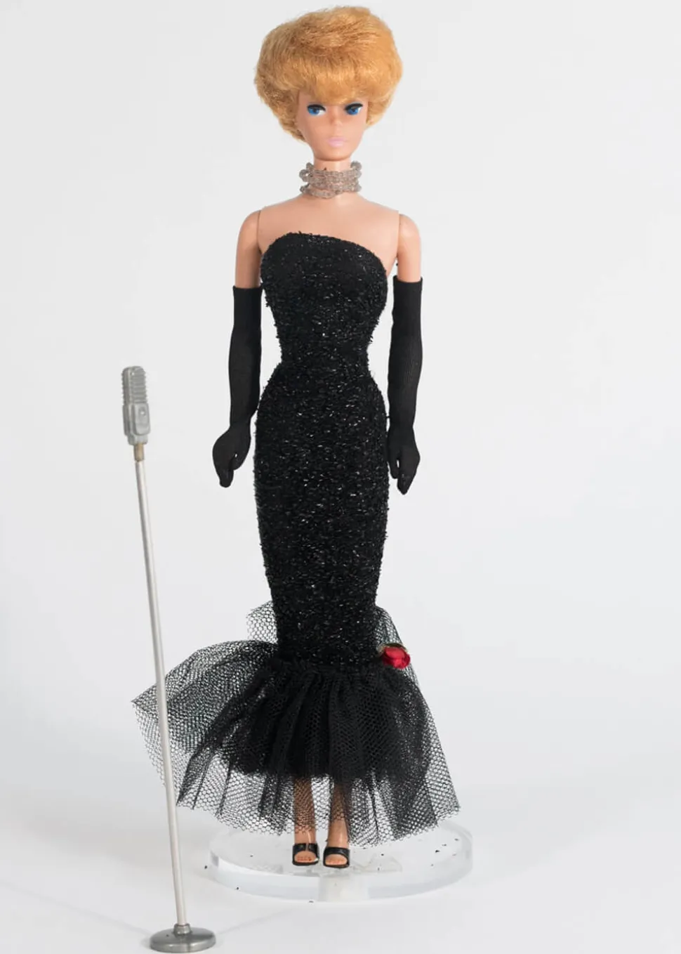 Unique Vintage x Barbie Solo In The Spotlight Strapless Wiggle Dress Black