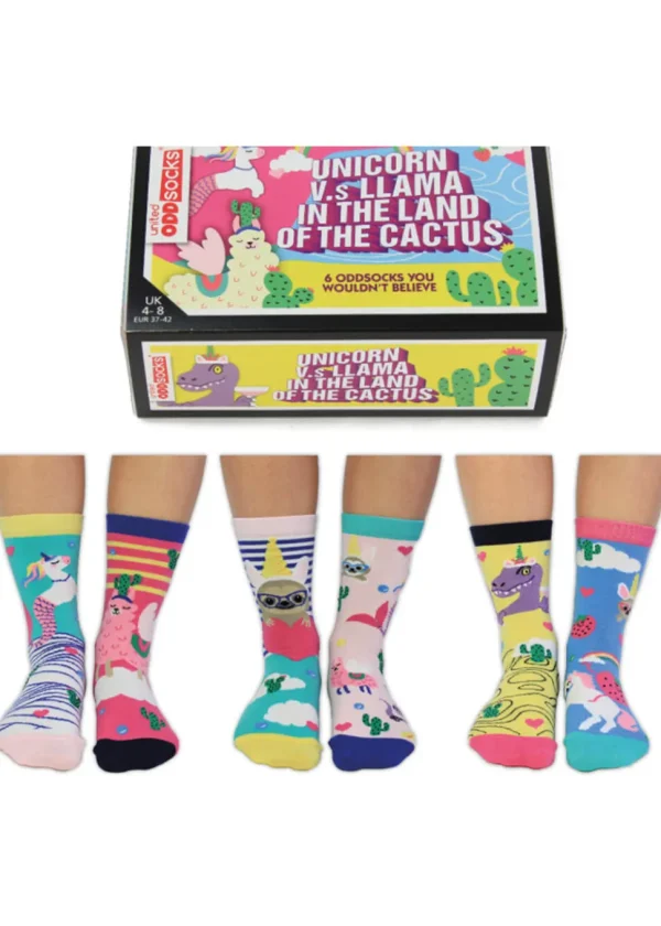 United Odd Socks 6 Ladies Socks Unicorn vs. Llama