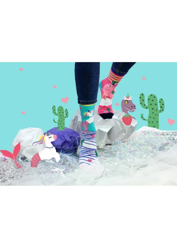 United Odd Socks 6 Ladies Socks Unicorn vs. Llama