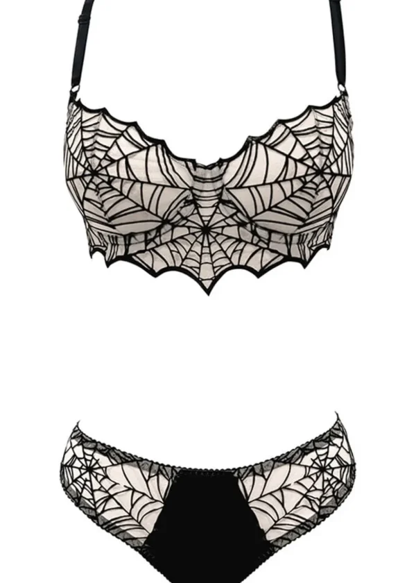 Videnoir Spiderweb Brief Nude Black