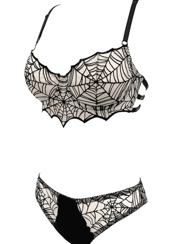 Videnoir Spiderweb Brief Nude Black